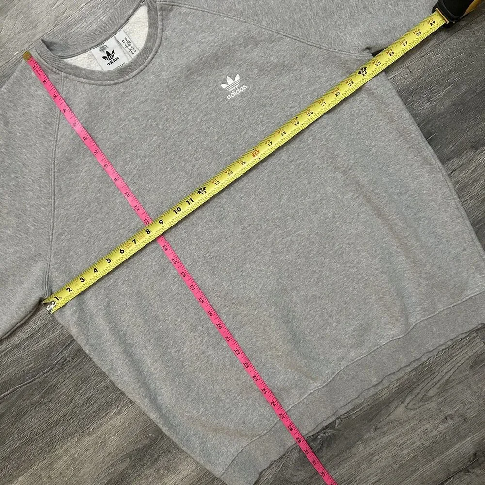 Adidas Originals Trefoil Essentials Crew Sweater XL Gray Heather Fleece IM4537